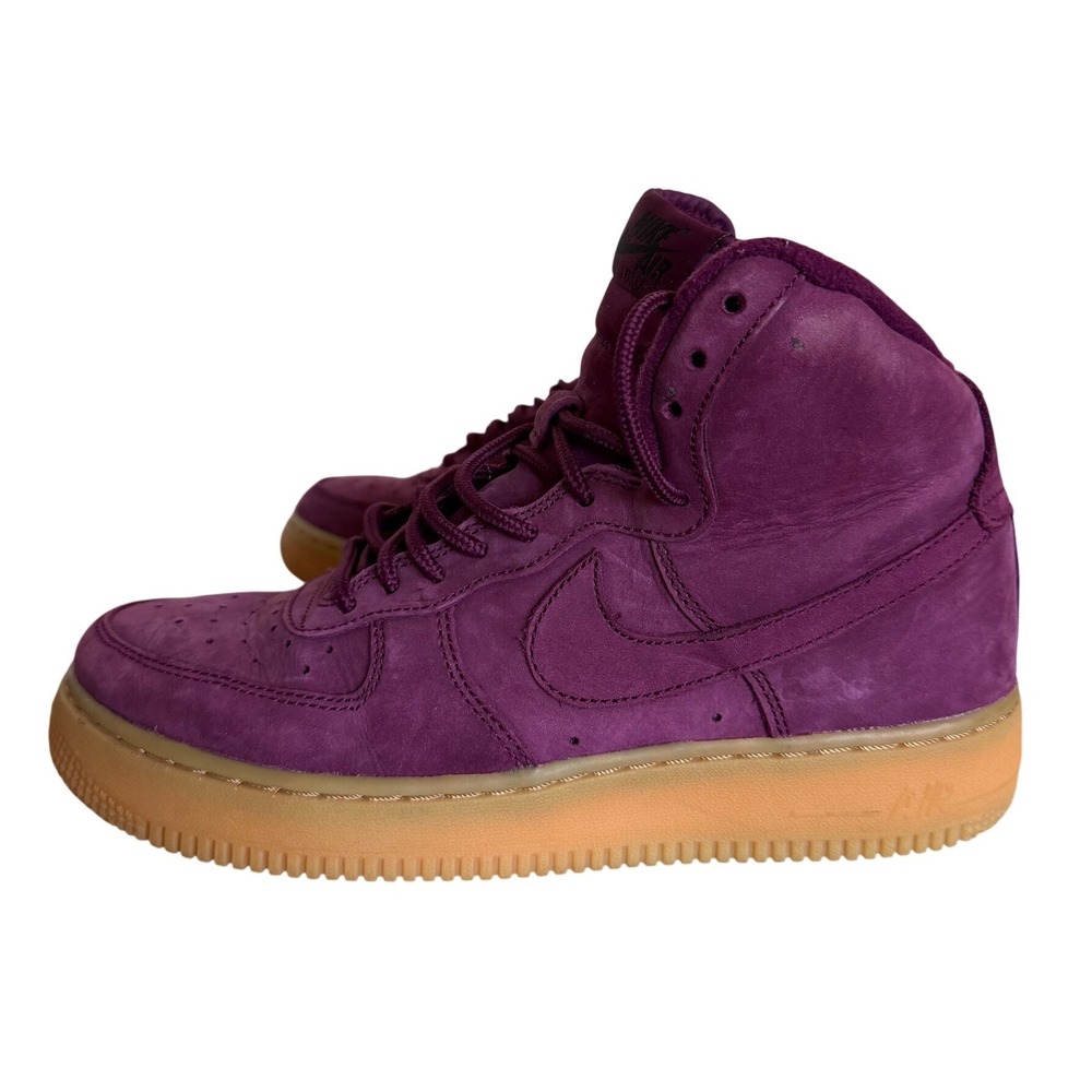 Nike Air Force 1 High WB Bordeaux Shoes 922066-600 6.5Y Suede Purple Gum Sole‎